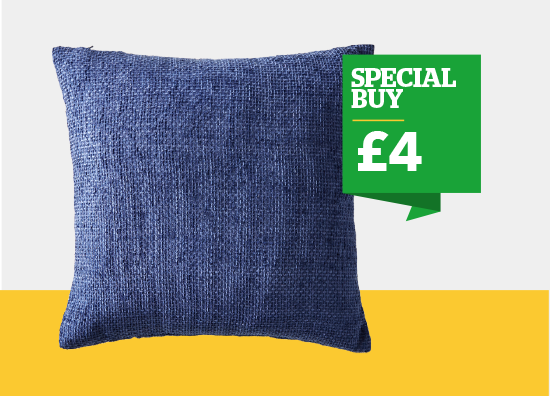 Hopsack Navy Chenille Cushion >